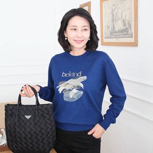 [쉬즈마담]T57433 흰수염고래 펄나염 라운드니트 엄마옷