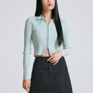 [스파오]골지 크롭 카라 집업 (SPCKC49G31-T)