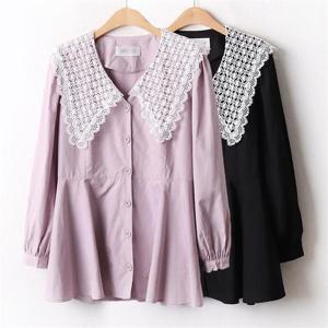 [강물처럼]위쉬몰 BR 꽃잎레스카라블라우스(A817H009) 빅사이즈