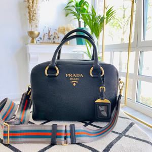 프라다 비텔로 가죽 투웨이백 블랙 1BB086 2E8K F0002