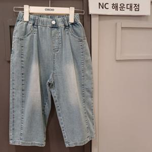[오후]스판 좋고 얇아서 통통한 아이들도 편하게 입어지는~7부 데님 OHTH24301