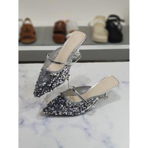 한슈 세이브존03 뮤즈 스팽글 스틸레토 미들 뮬힐 7.5cm SAVHS87188-16os