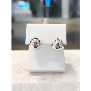 미니골드 14K [어썸 베이직] 하프앤하프 화이트골드 귀걸이 EAMM4012