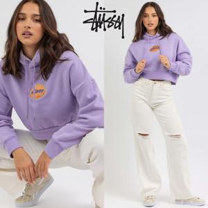 스투시 stussy 20337234 여자 Globe 크롭 맨투맨 후드 티셔츠