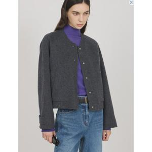 [쥬크]캐시미어 블랜드 점퍼형 크롭코트 (Z244MSG502)