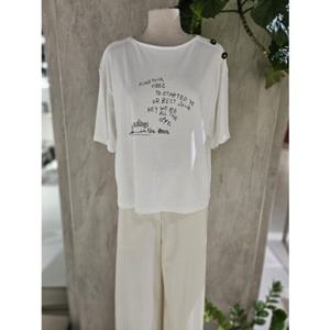 [ZOOC] 숄더 버튼 프린트 탑 (Z252PSM030)