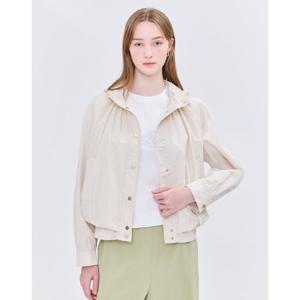 질스튜어트 뉴욕 여성 25SS 인기상품 리오더 아이보리 셔링장식 폴리혼방 후드점퍼 JSJU5B240IV