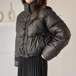 [모리스커밍홈] 페이크가죽 하이넥 숏패딩(대박상품)_M2512PD007D