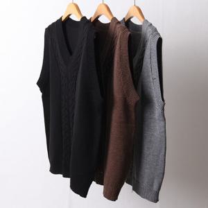 나야홍 / 빅사이즈조끼 F711L510 꽈배기포인트베스트 EB