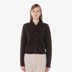 라코스테 공식 여성 케이블 크롭 가디건 AF779E-54N SHI