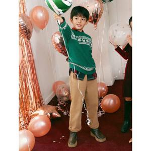 [30%OFF][빈폴키즈]곰돌이 페어아일 풀오버 니트 그린 (BI4Y51U90M)