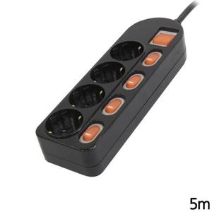 스위치 4구 메인 블랙 개별 5m 멀티탭