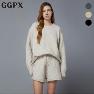 [GGPX] 오버핏 니트 앤 하프 팬츠 셋업 (GOAOP057F)