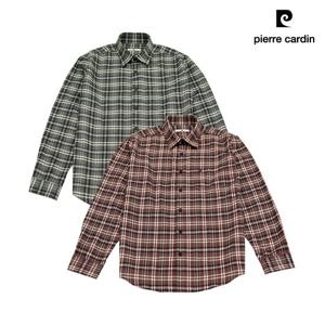 [피에르가르뎅] 배색 중체크 양기모 노멀핏 셔츠 PPWS4606
