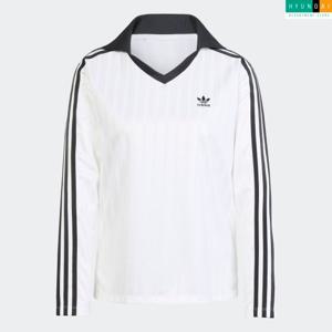 아디다스 현대백화점 [WOMEN] 아디컬러 풋볼 자카드 브이넥 긴팔 폴로 셔츠 JD2605 인기티셔츠