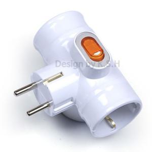 T형 멀티탭 멀티콘센트 스위치 전기연장 코드 3구