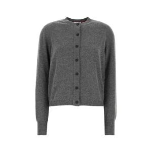 SALVATORE FERRAGAMO Dark grey stretch cashmere blend cardigan 13H310784295 GRIGIOMELANGE