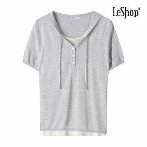 [르샵]레이어드 후드 반팔 니트 (BP6KP010A)