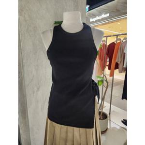 [ZOOC] 라운드넥 슬리브리스 리본 티셔츠 (Z252MSM010)