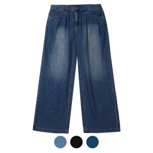 [파파브로] 남성 더블 핀턱 와이드 데님 팬츠 SQ-JEA-3001