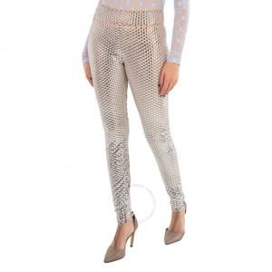 버버리 레이디스 실버 보비 시어 메탈릭 메시 레깅스 8059308