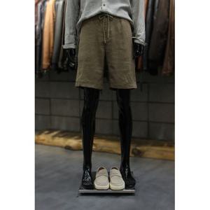 [빠니깔레]MARIO스트링밴딩 브라운 린넨쇼츠 m-qcpt13br