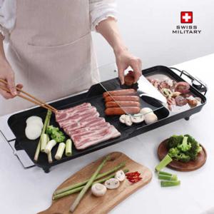 3IN1 그릴 구이 냄비 대형 원형 전기 후라이팬 명절 잔치팬