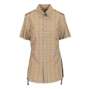 버버리  Check patterned shirt 반팔 셔츠 SS25 8107968C2044 5606464 Beige