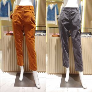 [파리게이츠]521E4PT303-여성 코듀로이 사이드 탭 팬츠   부클 파우치-(25년겨울)