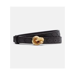 Bottega Veneta Knot 인트레치아토 레더 벨트 P01097468