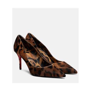 크리스찬루부탱 Miss Z 80 레오파드 프린트 카프 헤어 펌프스 P01082361