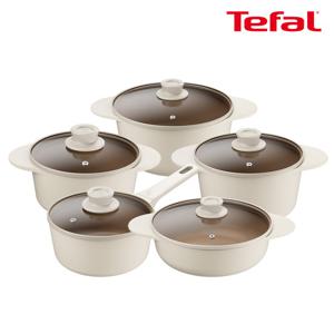 테팔 인덕션 주물 아이콘 오트밀크 냄비 5종세트