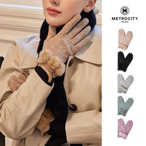 [메트로시티] 물결밍크 모직 여성장갑 MGLG-W261