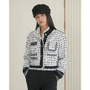 [에고이스트] ER1WJ161 단추 포인트 하이넥 트위드 자켓켓 (25년 봄)