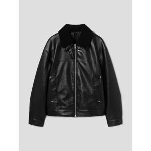 (215Y3ZBY25) [에잇세컨즈] 페이크 레더 무스탕  블랙