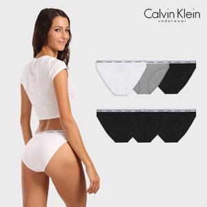 캘빈클라인 CK 언더웨어 아이콘 로고 비키니 여성 삼각팬티 속옷 3팩 세트 2종 택일