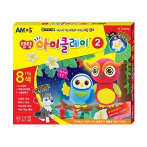 소모품 16000 탱탱 아이클레이 2번 8색 18g 아모스 (점토놀이 컬러클레이 찰흙)