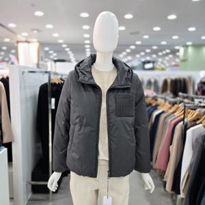 [벨라디터치]니트 포켓 후드 덕다운 패딩 V9F4DN44_GN