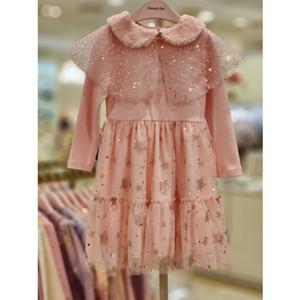 프렌치캣8 핑크 망또 샤 배색 원피스 (Q55DCO140P1)