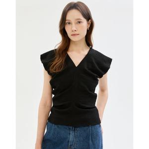 질스튜어트 뉴욕 여성 25SS 백화점BEST블랙 셔링장식 민소매블라우스 JSBL5B551BK