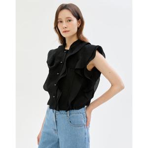 질스튜어트 뉴욕 여성 25SS 인기 급상승블랙 러플장식 민소매블라우스 JSBL5B500BK