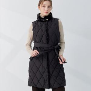 다이아 퀼팅 퍼카라 롱 베스트 패딩 KOPDPB02 (2colors)