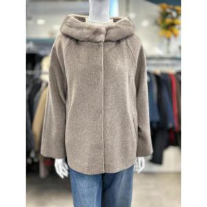 안지크 세이브존07 밍크 반후드 울 코트 AJ4-HC592-0