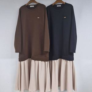 나야홍 / 빅사이즈원피스 V642L511 맨투맨레이어드원피스 SM