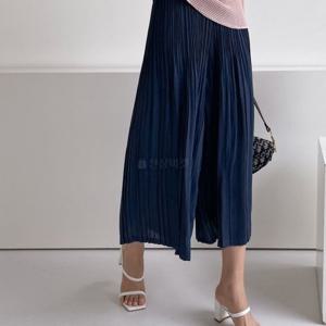 [옷자락]여자 여름 시원한 통바지 플리츠 와이드핏 7부 팬츠