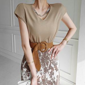 [금찌]금찌 와플 체인 나시 티  st4202t