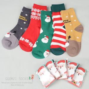 [꼼지]C해피캐롤(5족)세트 유아 아동 크리스마스 양말