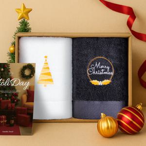 크리스마스 에디션 4코마사 180g 호텔 수건 2장 선물세트 답례품