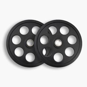 7홀 중량원판 10kg 2장 1세트 I 고무 바벨원판 홈짐