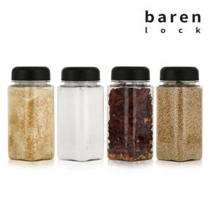 바른락 사각(블랙) 패트 양념통 400ml 4P